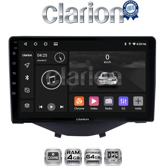 CLARION GL52564B Οθόνη OEM Multimedia Αυτοκινήτου για Toyota Aygo 2014 > Citroen C1 2014 > Peugeot 107 2014 > (CarPlay/AndroidAuto/BT/GPS/WIFI/GPRS)
