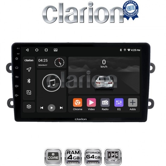 CLARION GL52708 Οθόνη OEM Multimedia Αυτοκινήτου για DACIA DUSTER – LOGAN - SUNDERO 2013 > 2018 (CarPlay/AndroidAuto/BT/GPS/WIFI/GPRS)