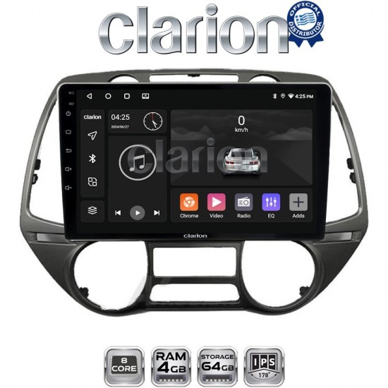 CLARION GL52837 Οθόνη OEM Multimedia Αυτοκινήτου για Hyundai i20 2008 > 2014 (CarPlay/AndroidAuto/BT/GPS/WIFI/GPRS)