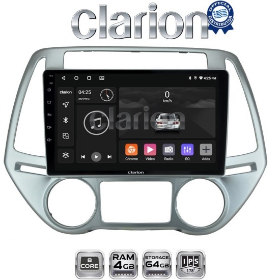 CLARION GL52840 Οθόνη OEM Multimedia Αυτοκινήτου για HYUNDAI i20 2008 > 2013 (CarPlay/AndroidAuto/BT/GPS/WIFI/GPRS)