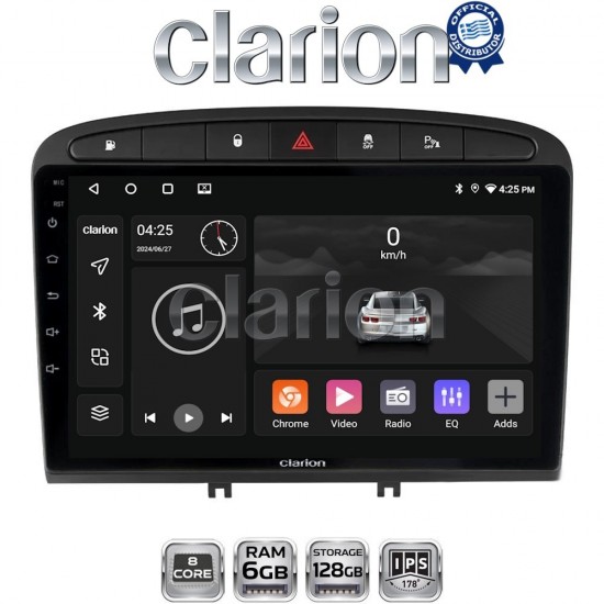 CLARION GL53083 Οθόνη OEM Multimedia Αυτοκινήτου για Peugeot 308 2007>2012 (CarPlay/AndroidAuto/BT/GPS/WIFI/GPRS)