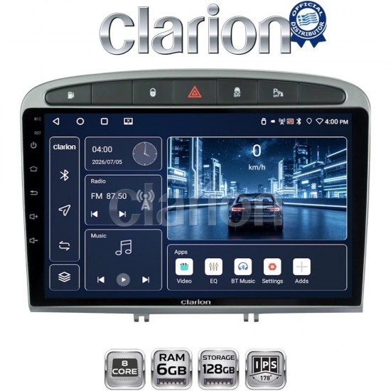 CLARION GL53083S Οθόνη OEM Multimedia Αυτοκινήτου για Peugeot 308 2007>2012 (CarPlay/AndroidAuto/BT/GPS/WIFI/GPRS)