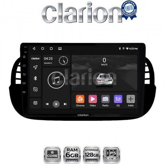CLARION GL53315B Οθόνη OEM Multimedia Αυτοκινήτου για Fiat 500 2007 > 2016 (CarPlay/AndroidAuto/BT/GPS/WIFI/GPRS)