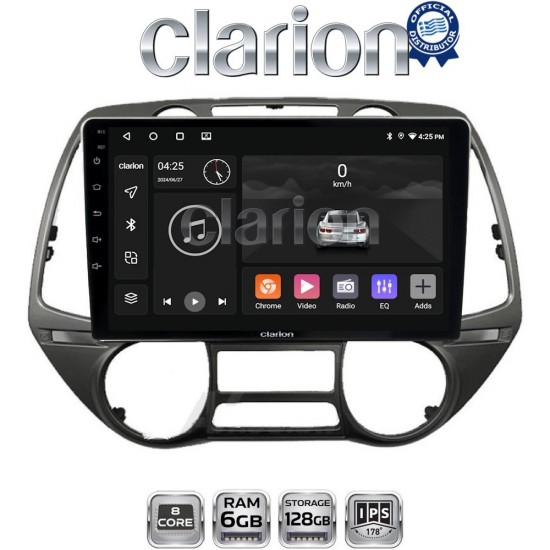 CLARION GL53837 Οθόνη OEM Multimedia Αυτοκινήτου για Hyundai i20 2008 > 2014 (CarPlay/AndroidAuto/BT/GPS/WIFI/GPRS)