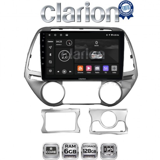 CLARION GL53839 Οθόνη OEM Multimedia Αυτοκινήτου για HYUNDAI i20 2008>2013 (CarPlay/AndroidAuto/BT/GPS/WIFI/GPRS)
