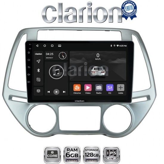CLARION GL53840 Οθόνη OEM Multimedia Αυτοκινήτου για HYUNDAI i20 2008 > 2013 (CarPlay/AndroidAuto/BT/GPS/WIFI/GPRS)