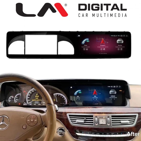 LM Digital - LM JFK1960 DUAL Οθόνη OEM Multimedia Αυτοκινήτου για Mercedes Benz S Class W221 2005 > 2013 με δερμάτινο ταμπλό (CarPlay/AndroidAuto/BT/GPS/WIFI/GPRS)