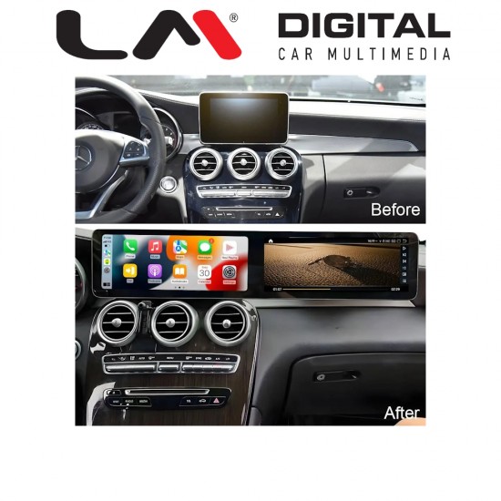 LM Digital - LM JFK8970 DUAL Οθόνη OEM Multimedia Αυτοκινήτου για Mercedes C Class W205 2014 > 2018 με εργοστασιακό σύστημα NTG 5.0 Διατηρεί το εργοστασιακό ταμπλό (CarPlay/AndroidAuto/BT/GPS/WIFI/GPRS)