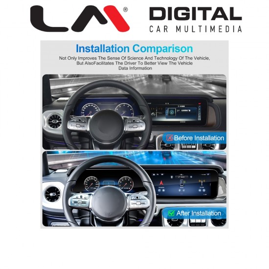 LM Digital - LM JFK1972D DUAL Οθόνη OEM Multimedia Αυτοκινήτου για Mercedes G Class W463 2019 > 2024 με εργοστασιακό σύστημα NTG 5.0 (CarPlay/AndroidAuto/BT/GPS/WIFI/GPRS)