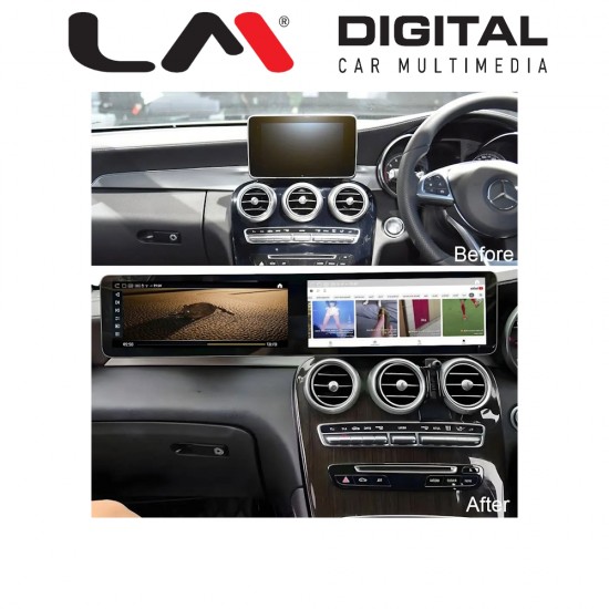 LM Digital - LM JFKR8976 DUAL Οθόνη OEM Multimedia Αυτοκινήτου για Mercedes C Class W205 2014 > 2018 με εργοστασιακό σύστημα NTG 5.0 (Για δεξιοτίμονα οχήματα) (CarPlay/AndroidAuto/BT/GPS/WIFI/GPRS)