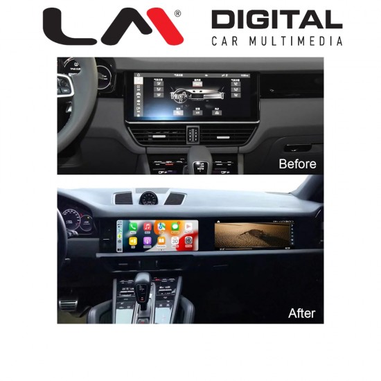 LM Digital - LM JFK8837 DUAL Οθόνη OEM Multimedia Αυτοκινήτου για Porsche Cayenne 2018 > 2023 με εργοστασιακό σύστημα PCM 5.0 - 6.0 (CarPlay/AndroidAuto/BT/GPS/WIFI/GPRS)