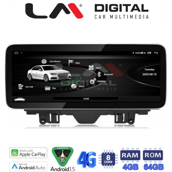 LM Digital - LM KH4 292 LOW Οθόνη OEM Multimedia Αυτοκινήτου για AUDI Q3 2011 > 2018 Χωρίς εργοστασιακή οθόνη (CarPlay/AndroidAuto/BT/GPS/WIFI/GPRS)