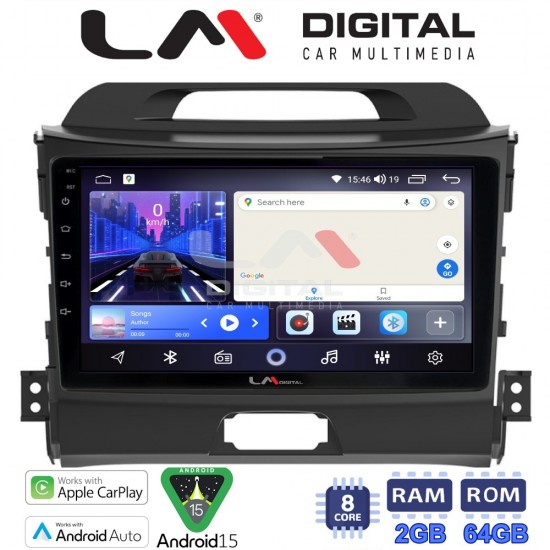 LM Digital - LM ZW8074 GPS Οθόνη OEM Multimedia Αυτοκινήτου για KIA SPORTAGE 2010>2015 (CarPlay/AndroidAuto/BT/GPS/WIFI)