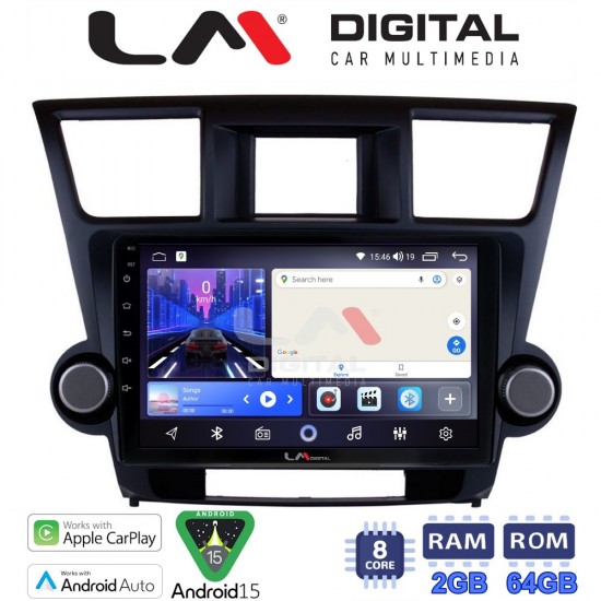 LM Digital - LM ZW8089 GPS Οθόνη OEM Multimedia Αυτοκινήτου για Toyota Highlander 2008 > 2015 (CarPlay/AndroidAuto/BT/GPS/WIFI)