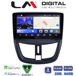 LM Digital - LM ZW8207 GPS Οθόνη OEM Multimedia Αυτοκινήτου για PEUGEOT 207 2007>2013 (CarPlay/AndroidAuto/BT/GPS/WIFI)