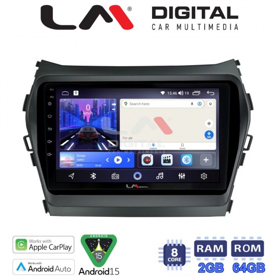 LM Digital - LM ZW8309 GPS Οθόνη OEM Multimedia Αυτοκινήτου για HY SANTA FE 2013 > 2017 HY IX45 (CarPlay/AndroidAuto/BT/GPS/WIFI)