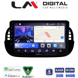 LM Digital - LM ZW8315B GPS Οθόνη OEM Multimedia Αυτοκινήτου για Fiat 500 2007 > 2016 (CarPlay/AndroidAuto/BT/GPS/WIFI)