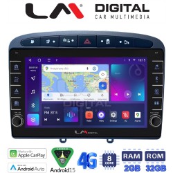 LM Digital - LM ZG8083G GPS Οθόνη OEM Multimedia Αυτοκινήτου για Peugeot 308 2007 > 2012 (CarPlay/AndroidAuto/BT/GPS/WIFI/GPRS)