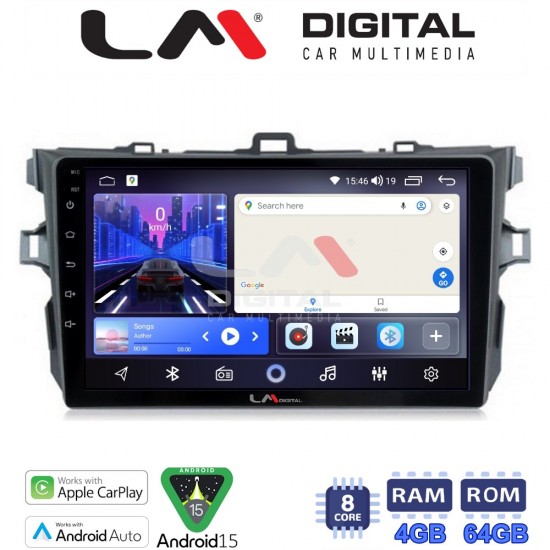 LM Digital - LM ZK8063 GPS Οθόνη OEM Multimedia Αυτοκινήτου για TOYOTA COROLLA 2006>2012 (CarPlay/AndroidAuto/BT/GPS/WIFI)
