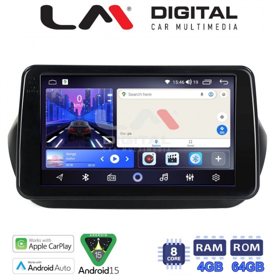 LM Digital - LM ZK8195 GPS Οθόνη OEM Multimedia Αυτοκινήτου για Fiorino, Citroen, Nemo, Bipper (CarPlay/AndroidAuto/BT/GPS/WIFI)
