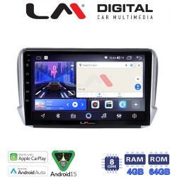 LM Digital - LM ZK8374 GPS Οθόνη OEM Multimedia Αυτοκινήτου για PEUGEOT 208-2008 2012> (CarPlay/AndroidAuto/BT/GPS/WIFI)