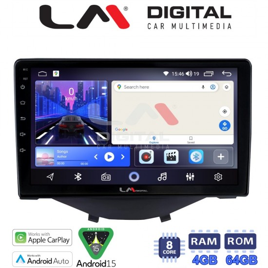 LM Digital - LM ZK8564B GPS Οθόνη OEM Multimedia Αυτοκινήτου για Toyota Aygo 2014 > Citroen C1 2014 > Peugeot 107 2014 > (CarPlay/AndroidAuto/BT/GPS/WIFI)