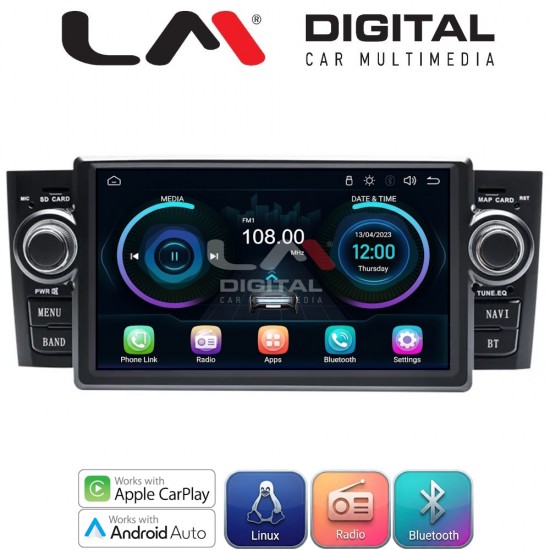 LM Digital - LM LX260 Οθόνη OEM Multimedia Αυτοκινήτου για Fiat Punto 2005 > 2012 (CarPlay/AndroidAuto/BT/WIFI) Linux OS