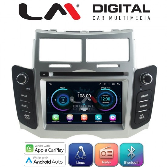 LM Digital - LM LX084 Οθόνη OEM Multimedia Αυτοκινήτου για Toyota Yaris 2006 > 2011 (CarPlay/AndroidAuto/BT/WIFI) Linux OS