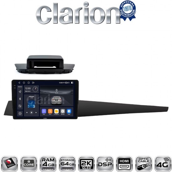 CLARION GL74348 Οθόνη OEM Multimedia Αυτοκινήτου για Renault Laguna 3 2008 > 2015 (CarPlay/AndroidAuto/BT/GPS/WIFI/GPRS)