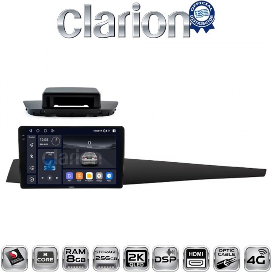 CLARION GL75348 Οθόνη OEM Multimedia Αυτοκινήτου για Renault Laguna 3 2008 > 2015 (CarPlay/AndroidAuto/BT/GPS/WIFI/GPRS)
