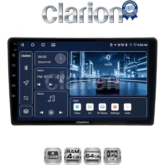 CLARION GL52458 Οθόνη OEM Multimedia Αυτοκινήτου για 10 (CarPlay/AndroidAuto/BT/GPS/WIFI)