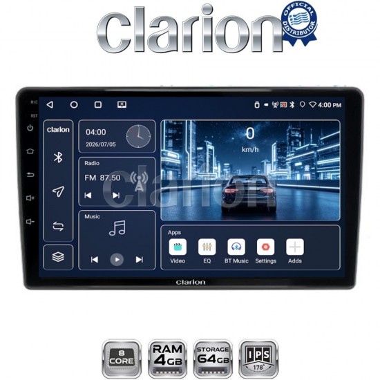CLARION GL52981 Οθόνη OEM Multimedia Αυτοκινήτου για 9 (CarPlay/AndroidAuto/BT/GPS/WIFI)