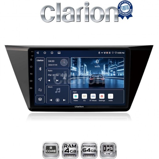 CLARION GL52522 Οθόνη OEM Multimedia Αυτοκινήτου για 10 (CarPlay/AndroidAuto/BT/GPS/WIFI)