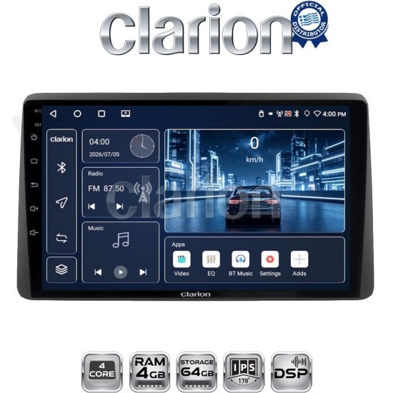 CLARION GL32434B Οθόνη OEM Multimedia Αυτοκινήτου για Dacia Duster 2019 (CarPlay/AndroidAuto/BT/GPS/WIFI/GPRS)