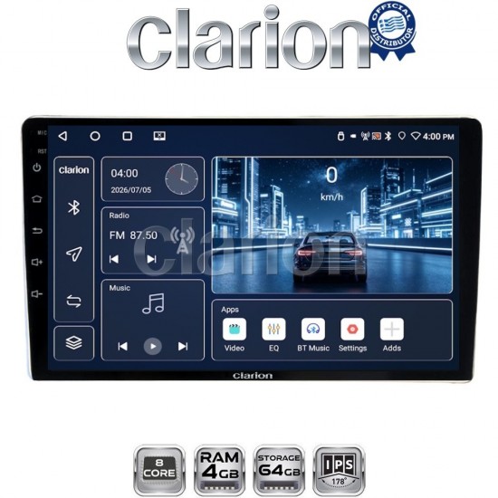 CLARION GL53566B Οθόνη OEM Multimedia Αυτοκινήτου για 9 (CarPlay/AndroidAuto/BT/GPS/WIFI/GPRS)