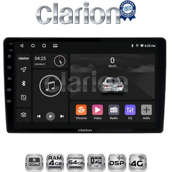 CLARION GL72592 Οθόνη OEM Multimedia Αυτοκινήτου για Fiat Panda 2003 > 2012 (CarPlay/AndroidAuto/BT/GPS/WIFI/GPRS)