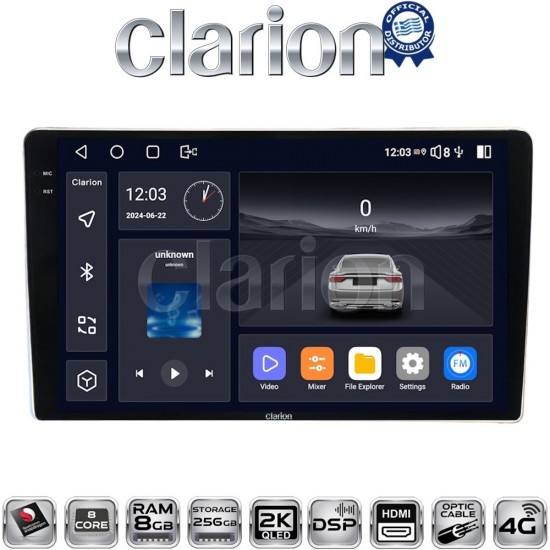 CLARION GL75566B Οθόνη OEM Multimedia Αυτοκινήτου για Toyota ProAce 2013 > 2016 Citroen C2 2003 > 2009 Citroen C3 2001 > 2010 Citroen Jumpy 2007 > 2016 Citroen Berlingo 2008 > 2019 Peugeot 307 2001 > 2008 Peugeot Expert 2008 > 2016 Pe