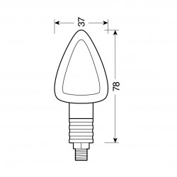 ΦΛΑΣ ΜΗΧΑΝΗΣ FOCAL 12V 21W (78x37mm) ΜΑΥΡΑ -2 ΤΕΜ.