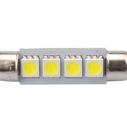 ΛΑΜΠΑΚΙΑ ΠΛΑΦΟΝΙΕΡΑΣ C5W/C10W 12V 0,96W SV8,5 41mm CAN-BUS LED 4xSMD5050 PREMIUM ΛΕΥΚΟ BLISTER 2ΤΕΜ