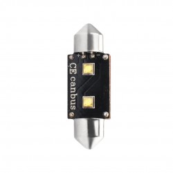 ΛΑΜΠΑΚΙ ΠΛΑΦΟΝΙΕΡΑΣ C5W/C10W 12V 6W SV8,5 36mm CAN-BUS+RADIATOR LED 2xHP CREE ΛΕΥΚΟ BLISTER - 1 ΤΕΜ.