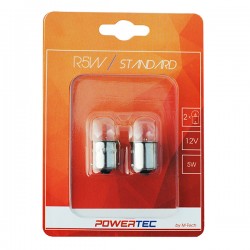 R5W 12V 5W BA15s (ΦΟΥΝΤΟΥΚΙ) POWERTEC STANDARD ΑΛΟΓΟΝΟΥ 2ΤΕΜ.