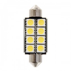 ΛΑΜΠΑΚΙΑ ΜΕ 8 WARNING LED 39MM ΛΕΥΚΑ