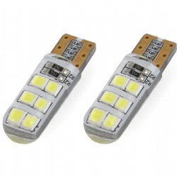 Amio - Λαμπάκια LED Standard Silica 12SMD τύπου T10 τάση λειτουργίας 12V απόδοσης 1.5W χρώμα λευκό για Επιβατικά Αυτοκίνητα - 2 τεμ. (01095/AM)