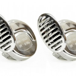 Amio - Κόρνα Αυτοκινήτου Διπλή CHR-01 12V 120dB συνολικά 410/510Hz Στυλ Σαλιγκάρια Χρωμίου για Ισχυρό Διπλό Ήχο και Μέγιστη Ειδοποίηση στο Δρόμο - 2 Τεμ. (01715/AM)