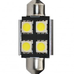 ΛΑΜΠΑΚΙΑ ΠΛΑΦΟΝΙΕΡΑΣ C5W 24V 0,24W SV8,5 36mm CAN-BUS 4xSMD5050 PREMIUM ΛΕΥΚΟ 1ΤΕΜ M-TECH
