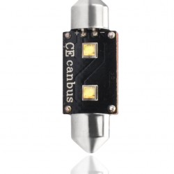 ΛΑΜΠΑΚΙΑ ΠΛΑΦΟΝΙΕΡΑΣ C5W/C10W 12V 6W SV8,5 41mm CAN-BUS+RADIATOR LED 2xHP CREE ΛΕΥΚΟ 1ΤΕΜ. M-TECH