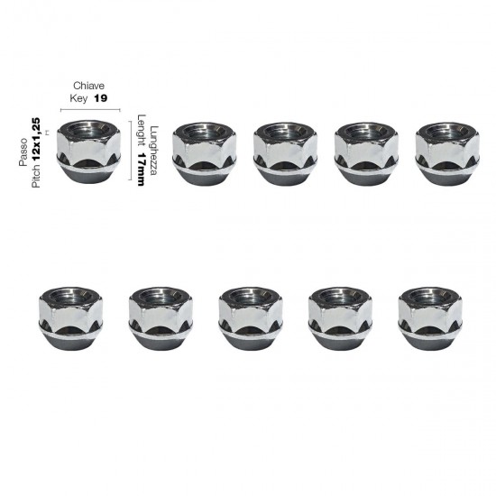 Simoni Racing - ΠΑΞΙΜΑΔΙ ΚΩΝΙΚΟ 12χ1,25 (17mm) (19) 10ΤΕΜ.