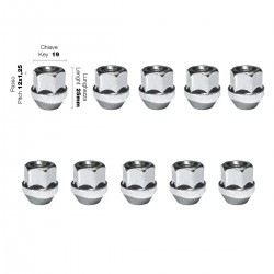 Simoni Racing - ΠΑΞΙΜΑΔΙ ΚΩΝΙΚΟ 12χ1,25 (25mm) (19) 10ΤΕΜ.
