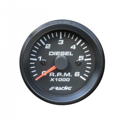 ΣΤΡΟΦΟΜΕΤΡΟ ΜΑΥΡΟ ΓΙΑ DIESEL 0-6000RPM ΠΟΡΤΟΚΑΛΙ ΦΩΣ