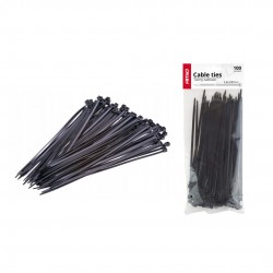 Amio – Δεματικά καλωδίων tie wrap 02153 μαύρα 3,6x150mm, εξασφαλίστε κορυφαία αντοχή και υποδειγματική συγκράτηση για κάθε τύπο βαρείας καλωδίωσης – 100 Τεμ. (02153/AM)